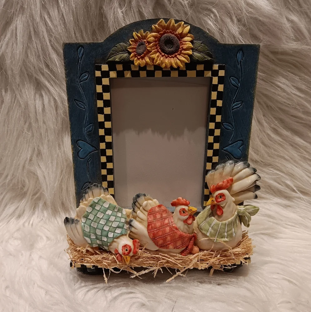 Colorful Rooster Themed Photo Frame
